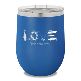 Fishing Love 12oz Stemless Wine Cup