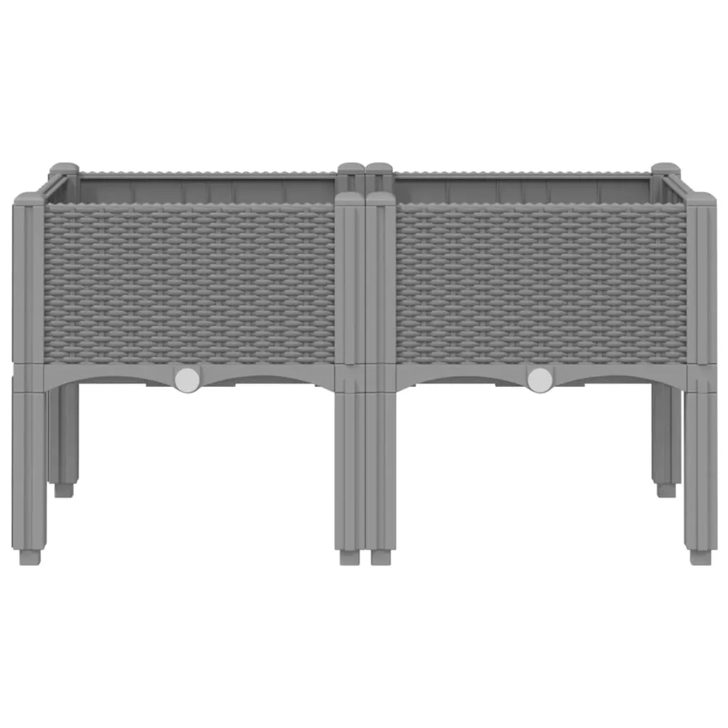 Garden Planter with Legs Light Grey 80x40x42 cm PP