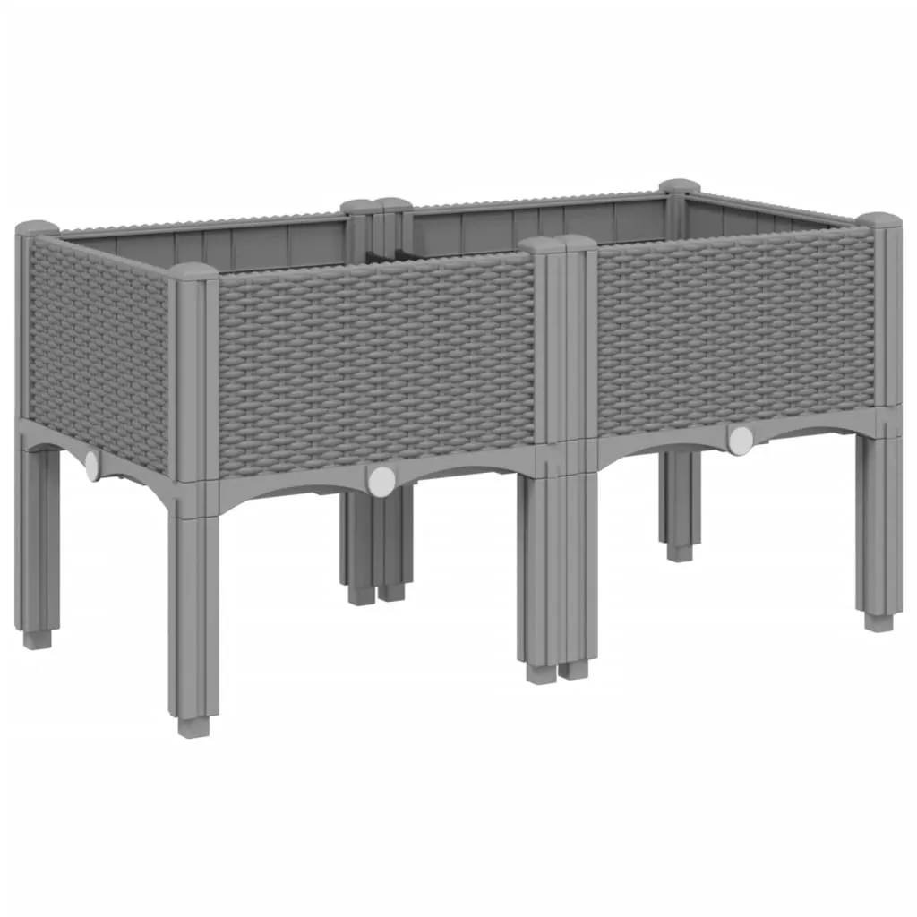 Garden Planter with Legs Light Grey 80x40x42 cm PP