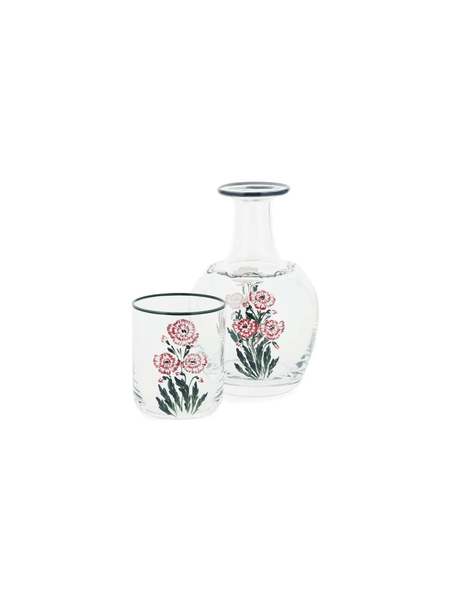 Garofano Floral Glass Carafe Set