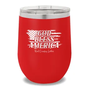 God Bless America 12oz Stemless Wine Cup