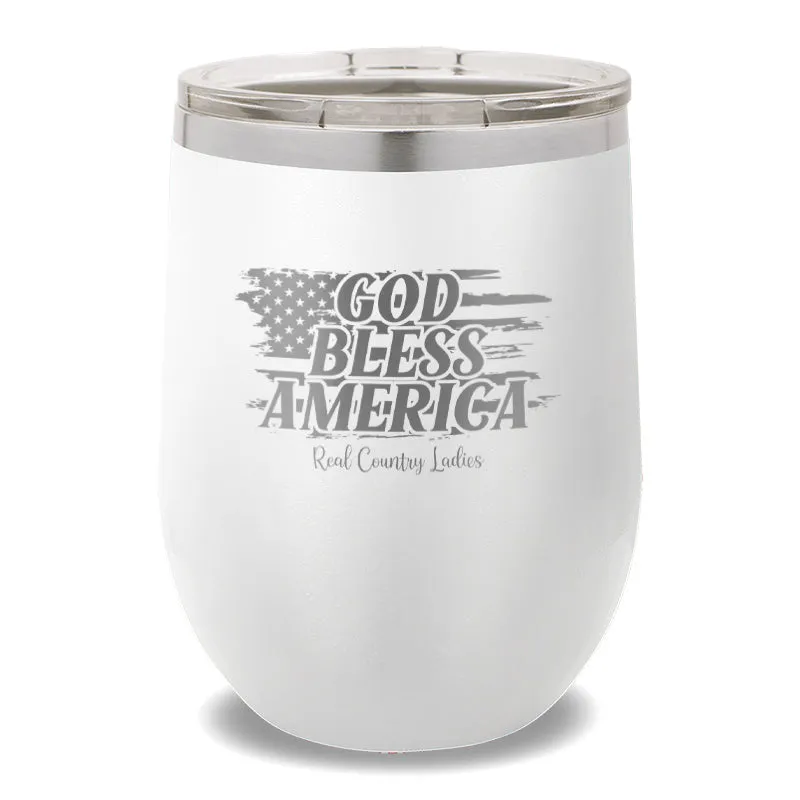 God Bless America 12oz Stemless Wine Cup