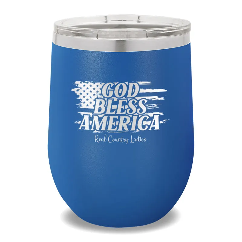 God Bless America 12oz Stemless Wine Cup