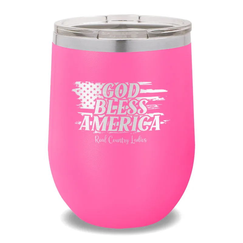 God Bless America 12oz Stemless Wine Cup