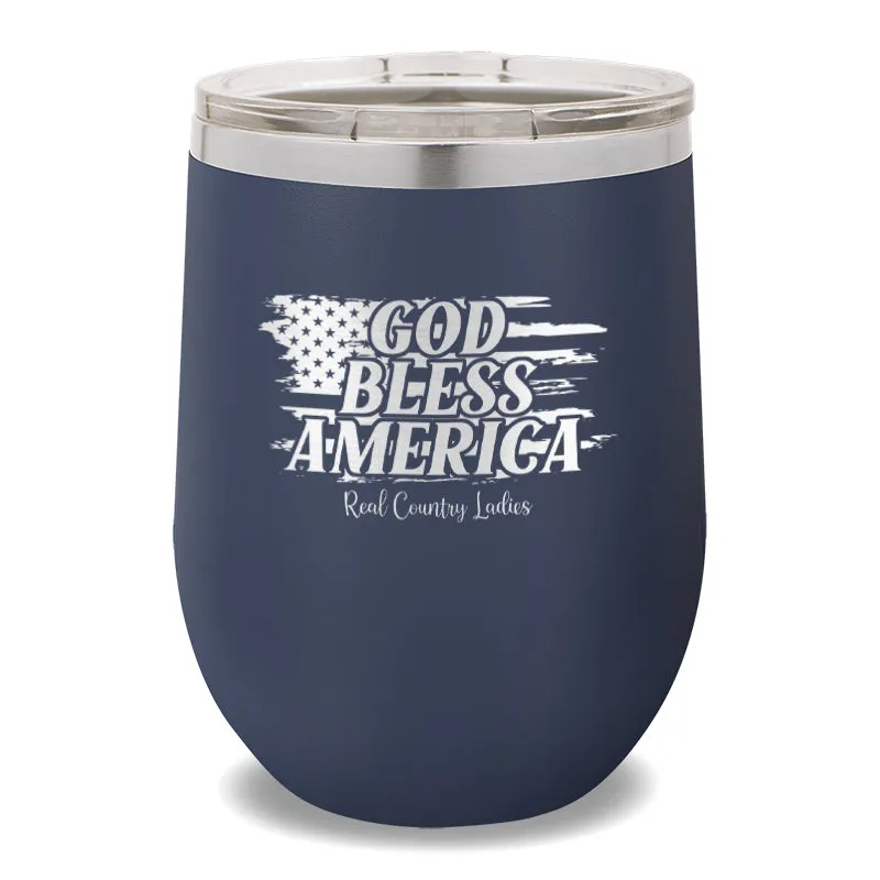 God Bless America 12oz Stemless Wine Cup