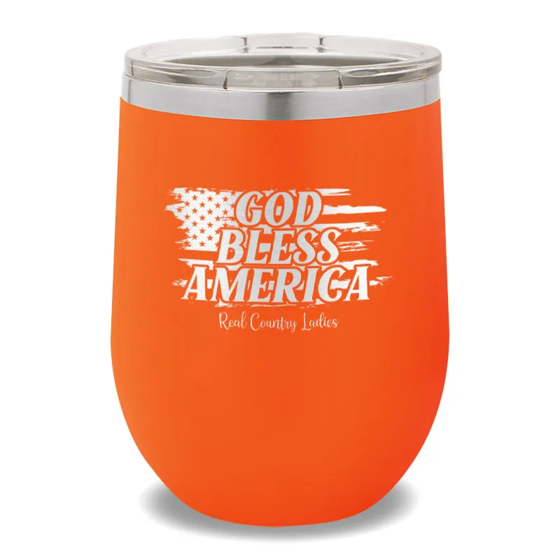 God Bless America 12oz Stemless Wine Cup