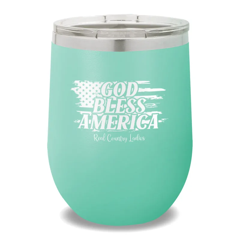 God Bless America 12oz Stemless Wine Cup