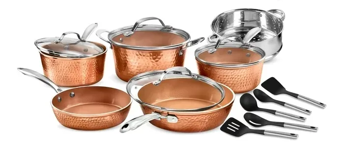 Gotham Steel Hammered Copper 15 Piece Cookware Set