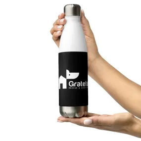 Grateful Stainless Steel Water Bottle In Black