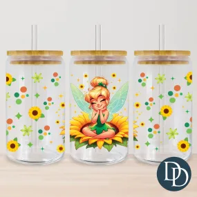 Green Fairy Sunflowers UV DTF Cup Wrap