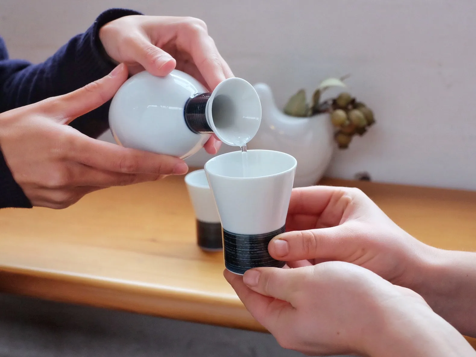 Hakusan Asanoito Hemp Thread Sake Cup Indigo