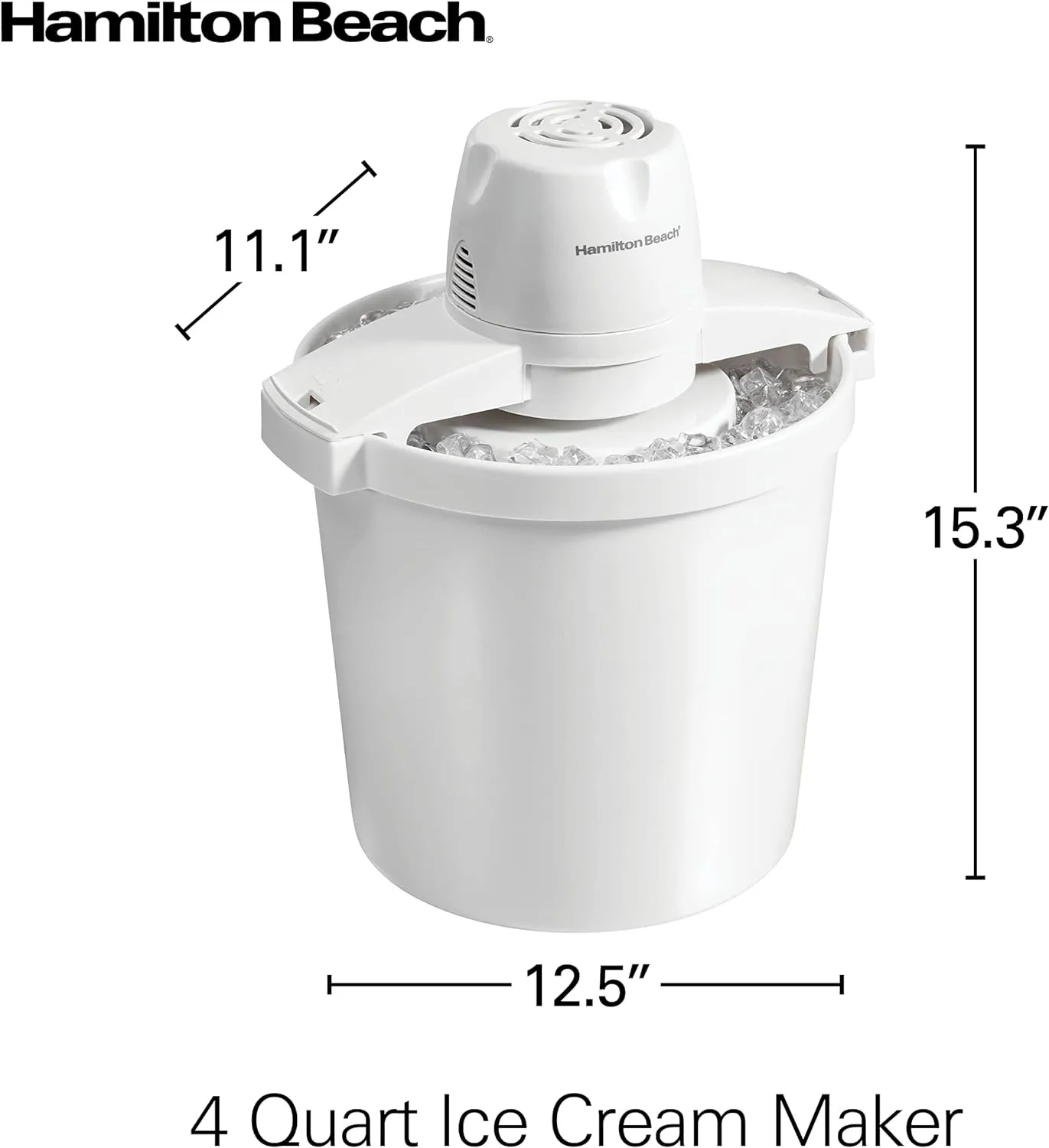 HAMILTON BEACH 68330N ICE CREAM MAKER 4QT - HTBQM68330