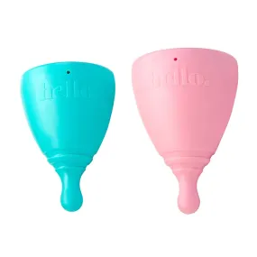 HELLO Menstrual Cup Double Box - M Blue   L Blush