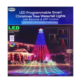 Hofert's 12.3FT LED Programmable Xmas Tree Waterfall Lights- Remote & App Control