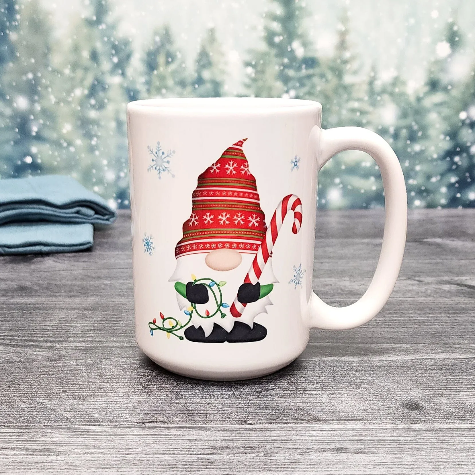 Holiday Candy Cane Gnome Mug