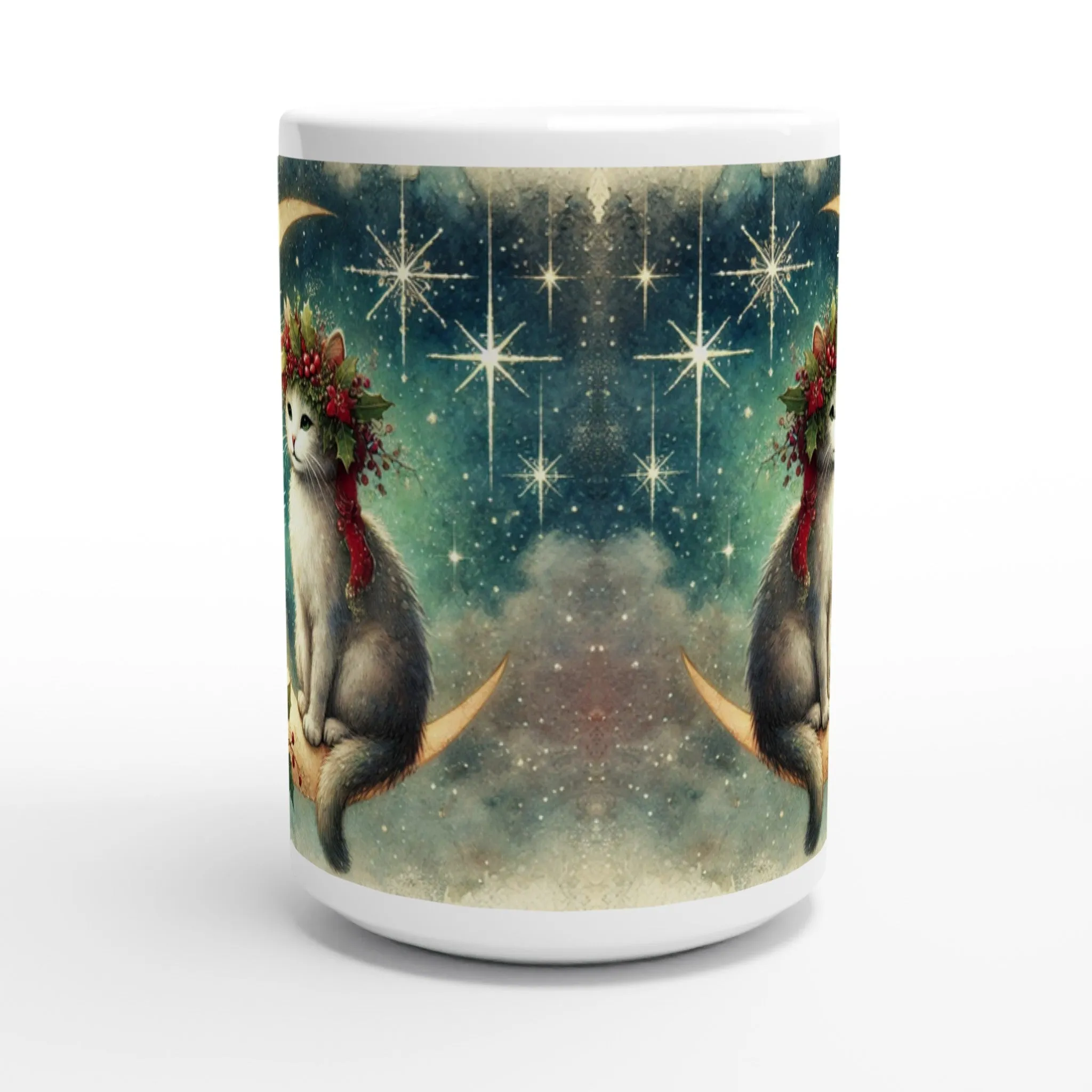 Holiday Moon - Cat Lover - 15oz Ceramic Mug