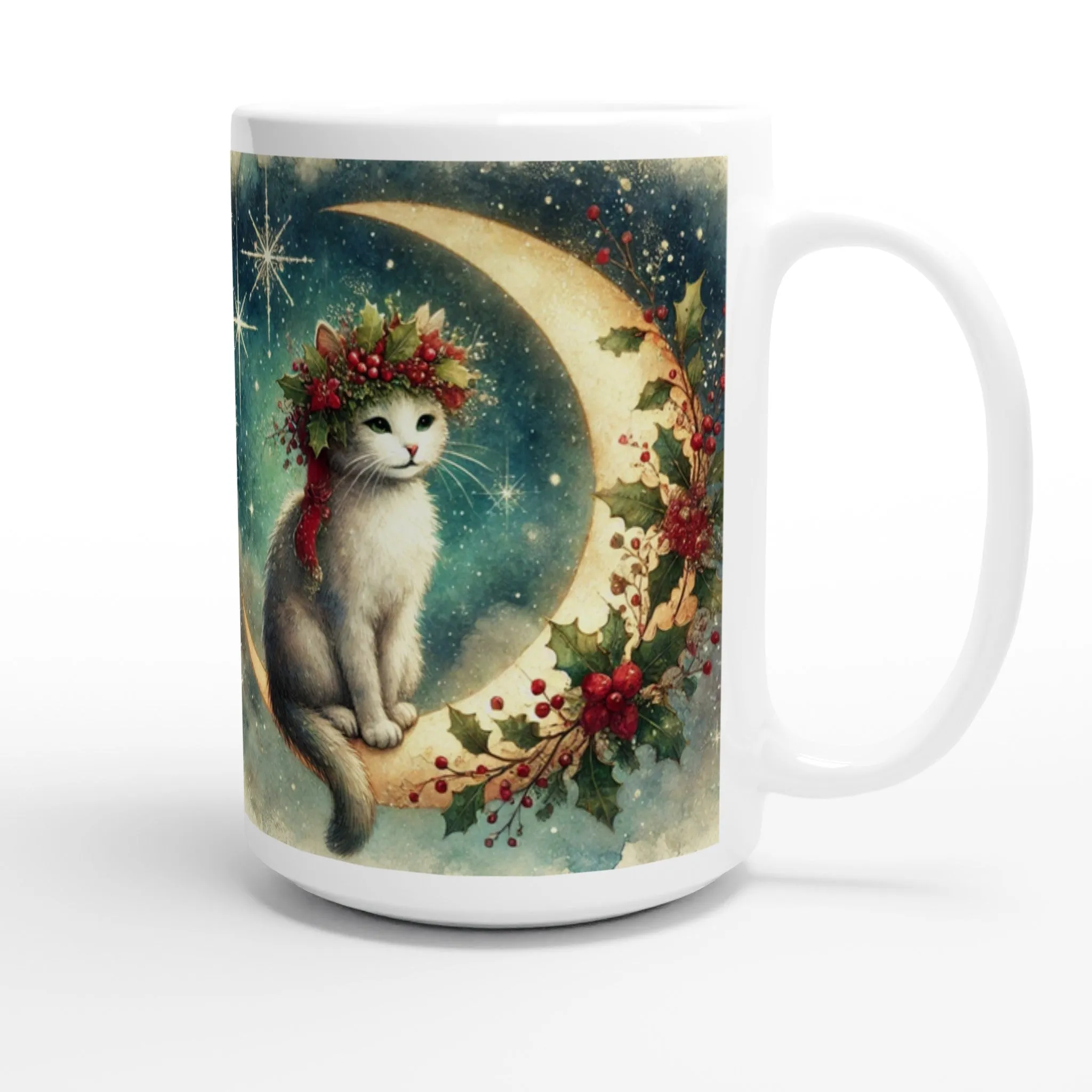 Holiday Moon - Cat Lover - 15oz Ceramic Mug