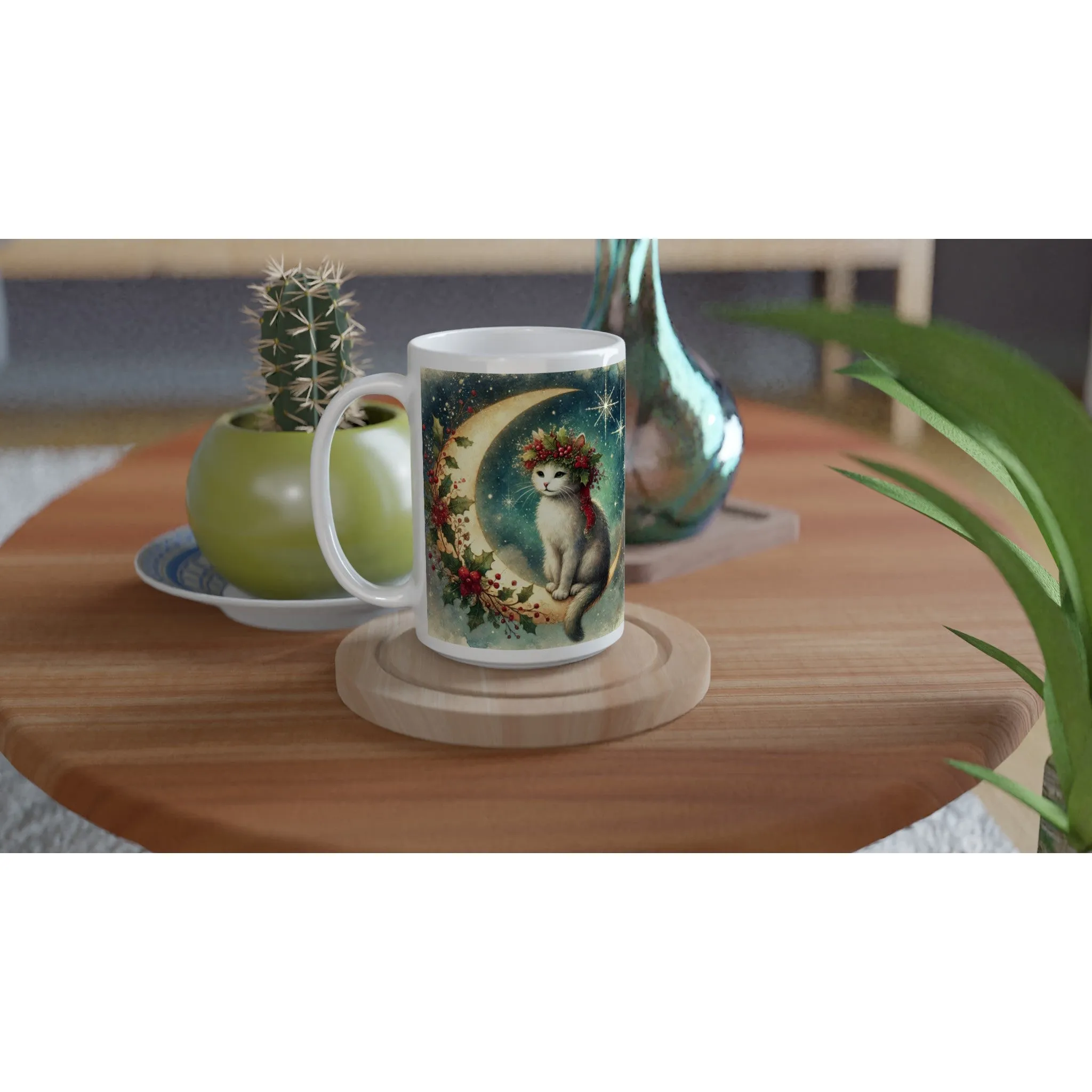 Holiday Moon - Cat Lover - 15oz Ceramic Mug