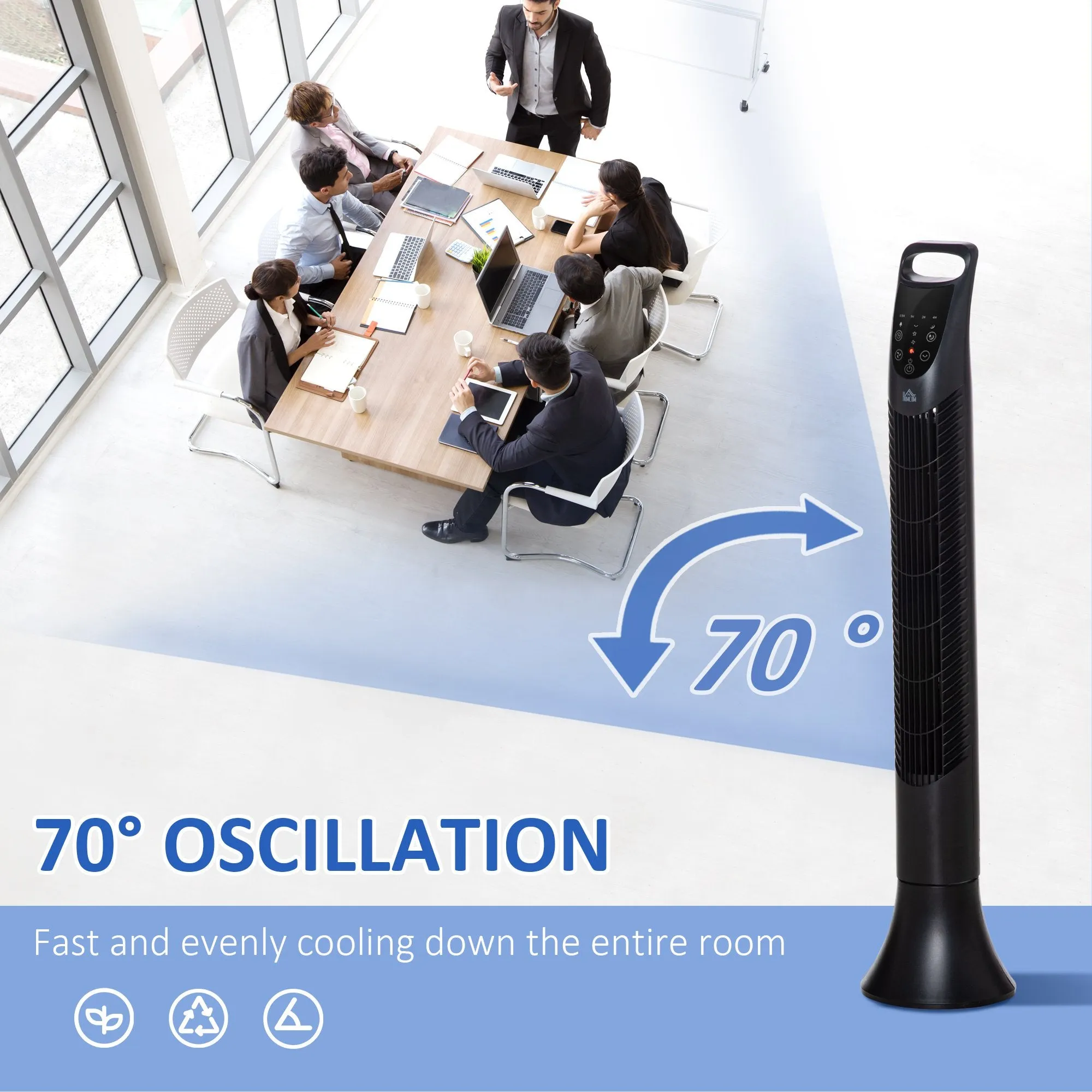 HOMCOM Tower Fan 91.5cm - Black