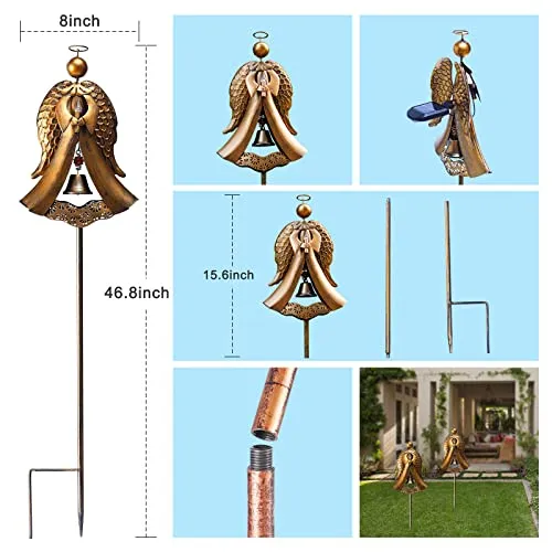 Homight Solar Metal Angel Stake Grave Decorations for Cemetery Perfect as Angel Remembrance & Sympathy cemetary Grave Decorations Gifts for Pets and Lost Love Ones