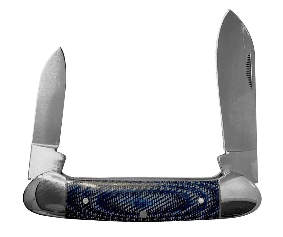 HOOEY "BLUE DENIM MICARTA CANOE" HOOEY KNIFE