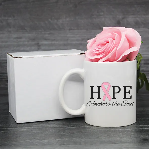 Hope Anchors the Soul Breast Cancer Awareness Month Mug, 11 oz