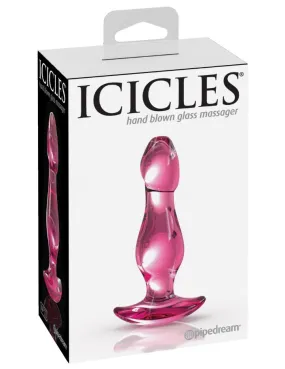 Icicles No 73 Beaded Glass Anal Plug (Pink)