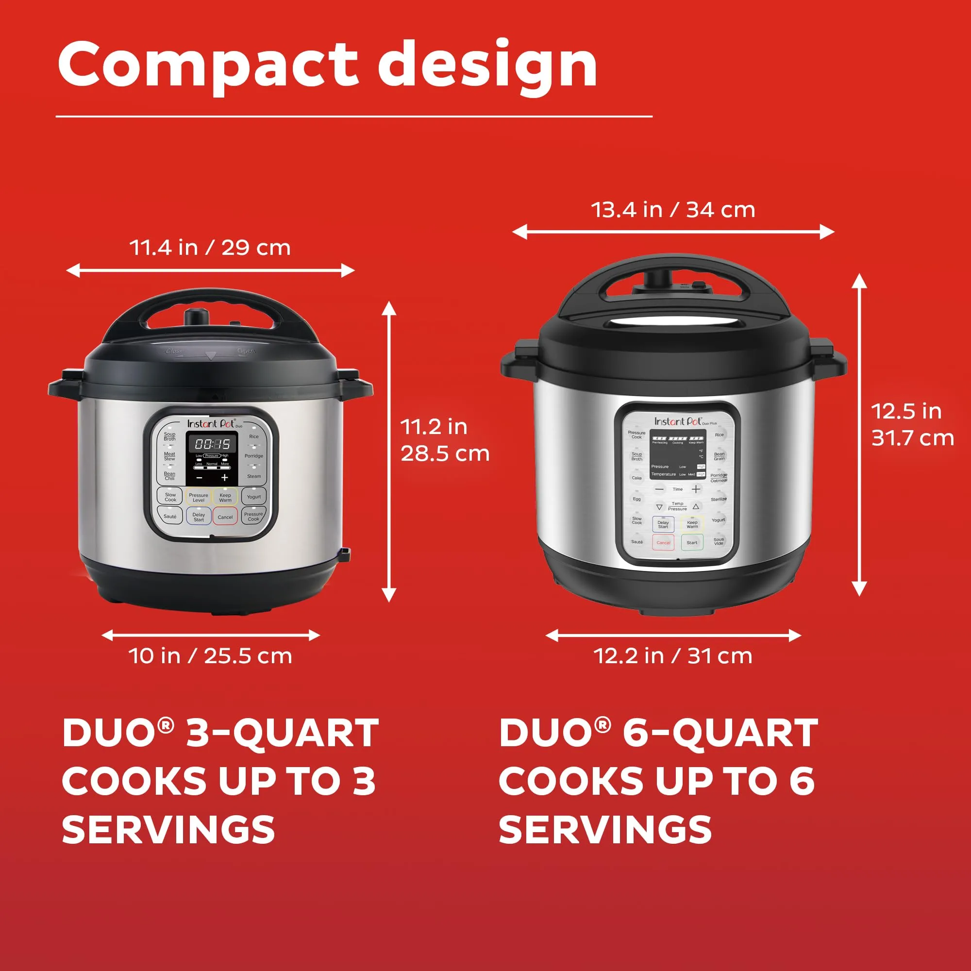 Instant Pot Duo 7-in-1 Mini Electric Pressure Cooker, Slow Rice Cooker, Steamer, Sauté, Yogurt Maker, Warmer & Sterilizer, Includes Free App with over 1900 Recipes, Stainless Steel, 3 Quart