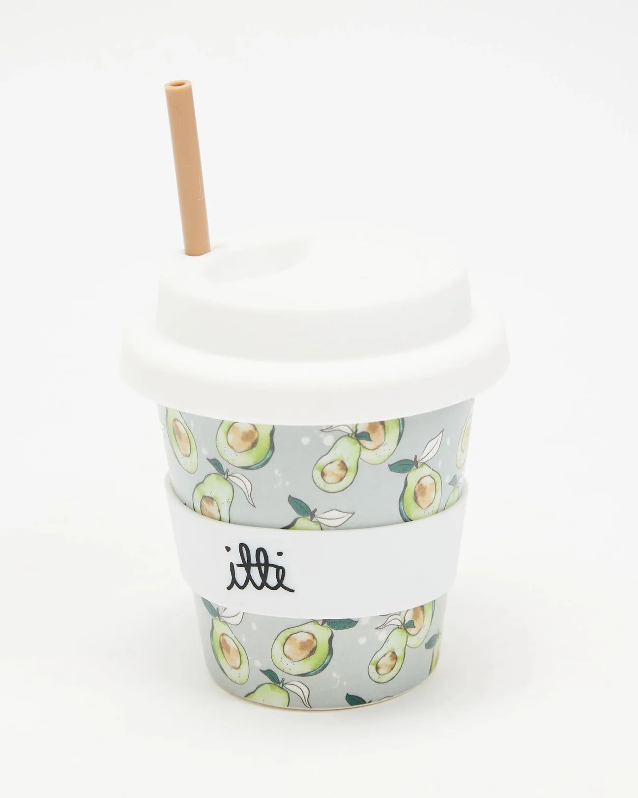 Itti Bamboo Baby Cino Cup   2 Straws - Avocado