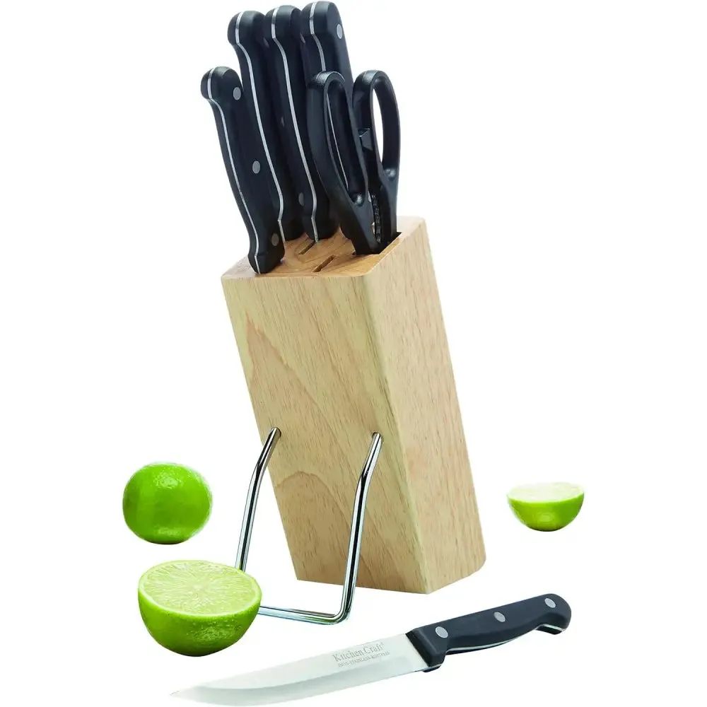 Kitchen Craft Knife Block Set 6 Piece Wood Block