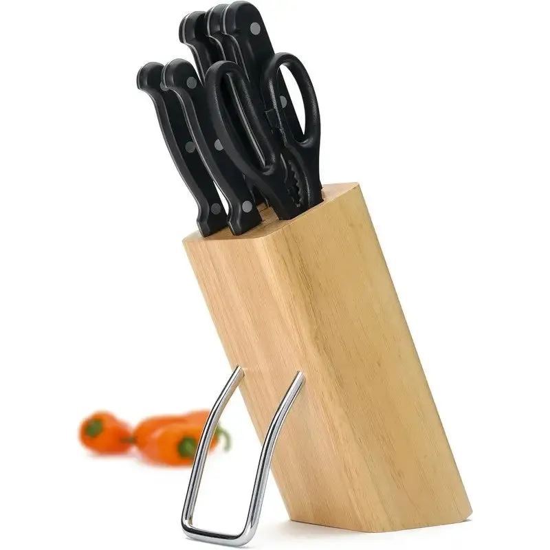 Kitchen Craft Knife Block Set 6 Piece Wood Block