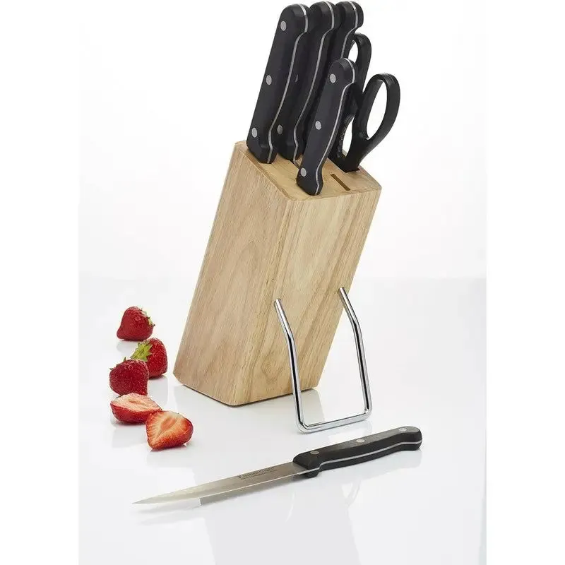 Kitchen Craft Knife Block Set 6 Piece Wood Block