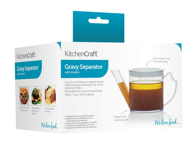 KitchenCraft 500ml Gravy / Fat Separator and Measuring Jug