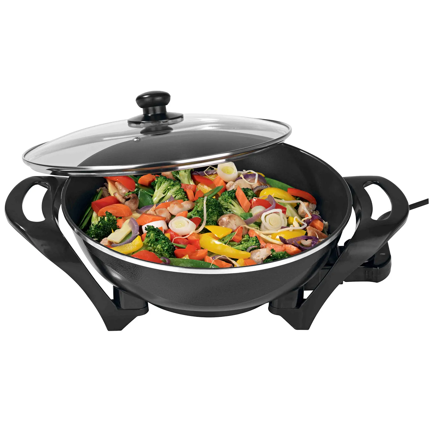 Large Electric Wok, Non-Stick, 4.5L Capacity, 240°C Max