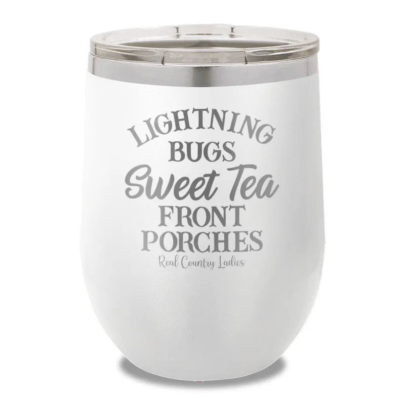 Lightning Bugs Sweet Tea Front Porches 12oz Stemless Wine Cup