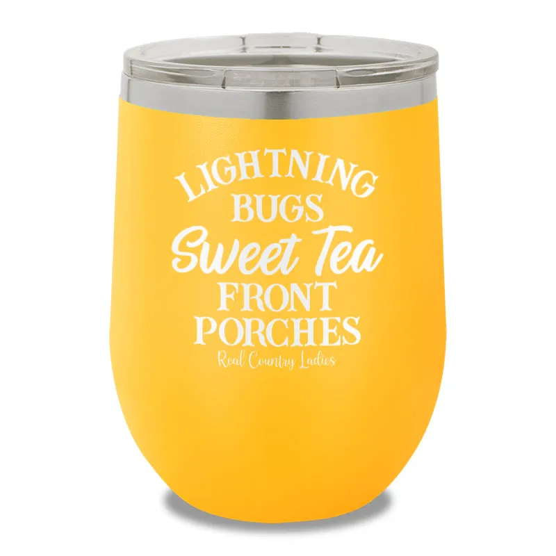 Lightning Bugs Sweet Tea Front Porches 12oz Stemless Wine Cup