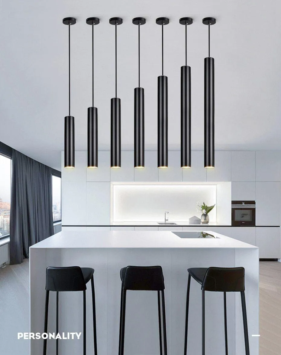 Long Tube LED Pendant Kitchen Island Hanging Lamps