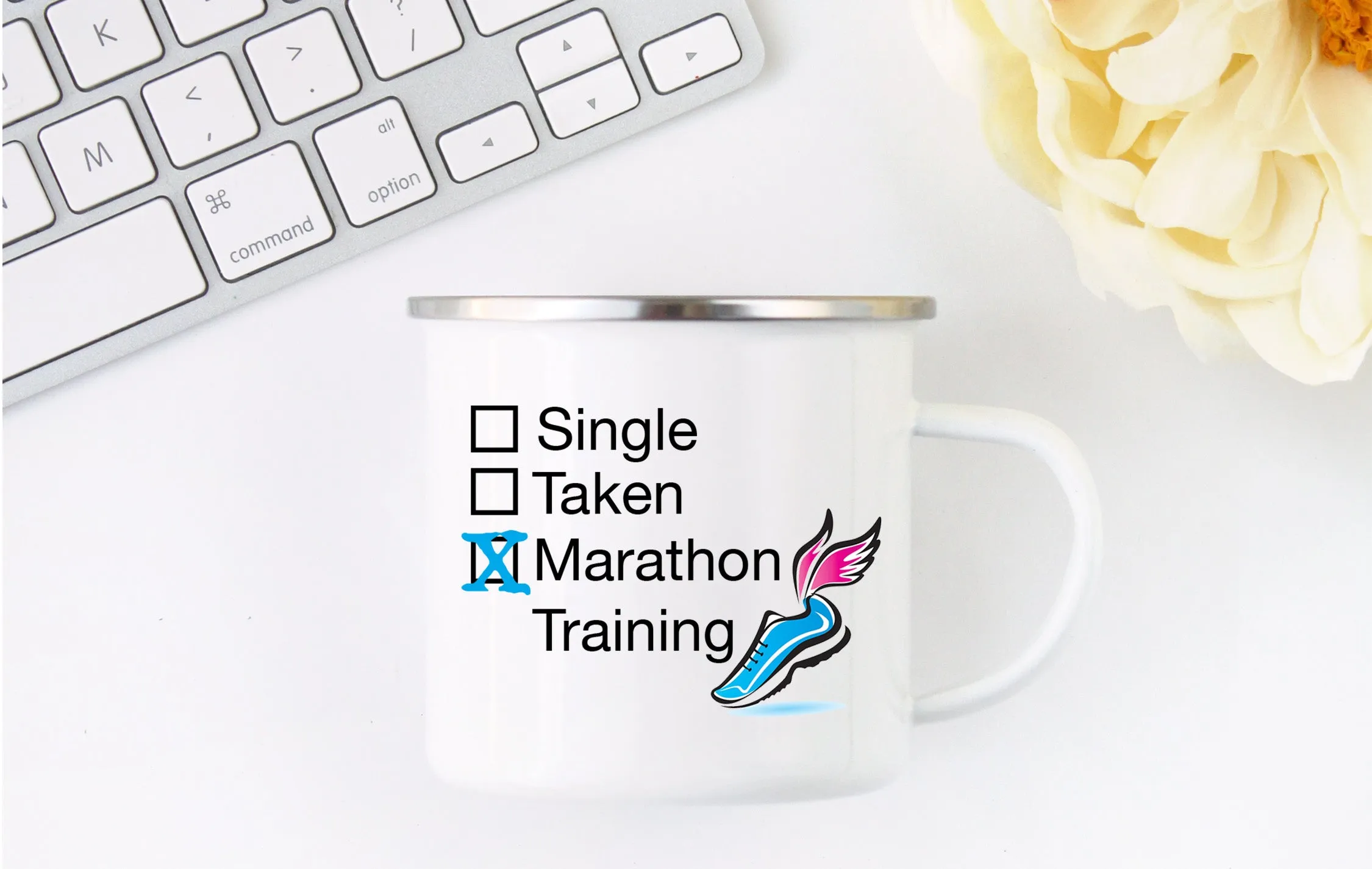 Marathon Training Camp Mug - Stainless Steel Coffee Mug - Swag Gift - Metal Mug