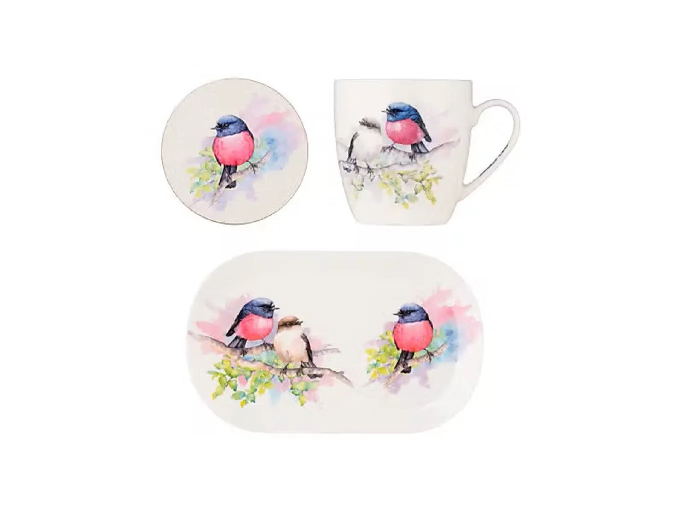 Maxwell & Williams Katherine Castle Bird Life Gift Set Pink Robin Gift Boxed