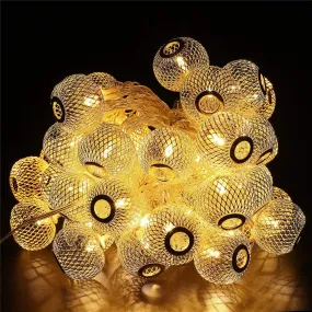 Metal Rain Drop Golden 15 Bulb & 3 Meterslights Copper String Fairy Light for Home,Office, Diwali, Eid & Christmas Decoration