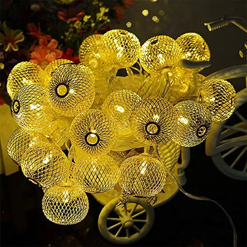 Metal Rain Drop Golden 15 Bulb & 3 Meterslights Copper String Fairy Light for Home,Office, Diwali, Eid & Christmas Decoration