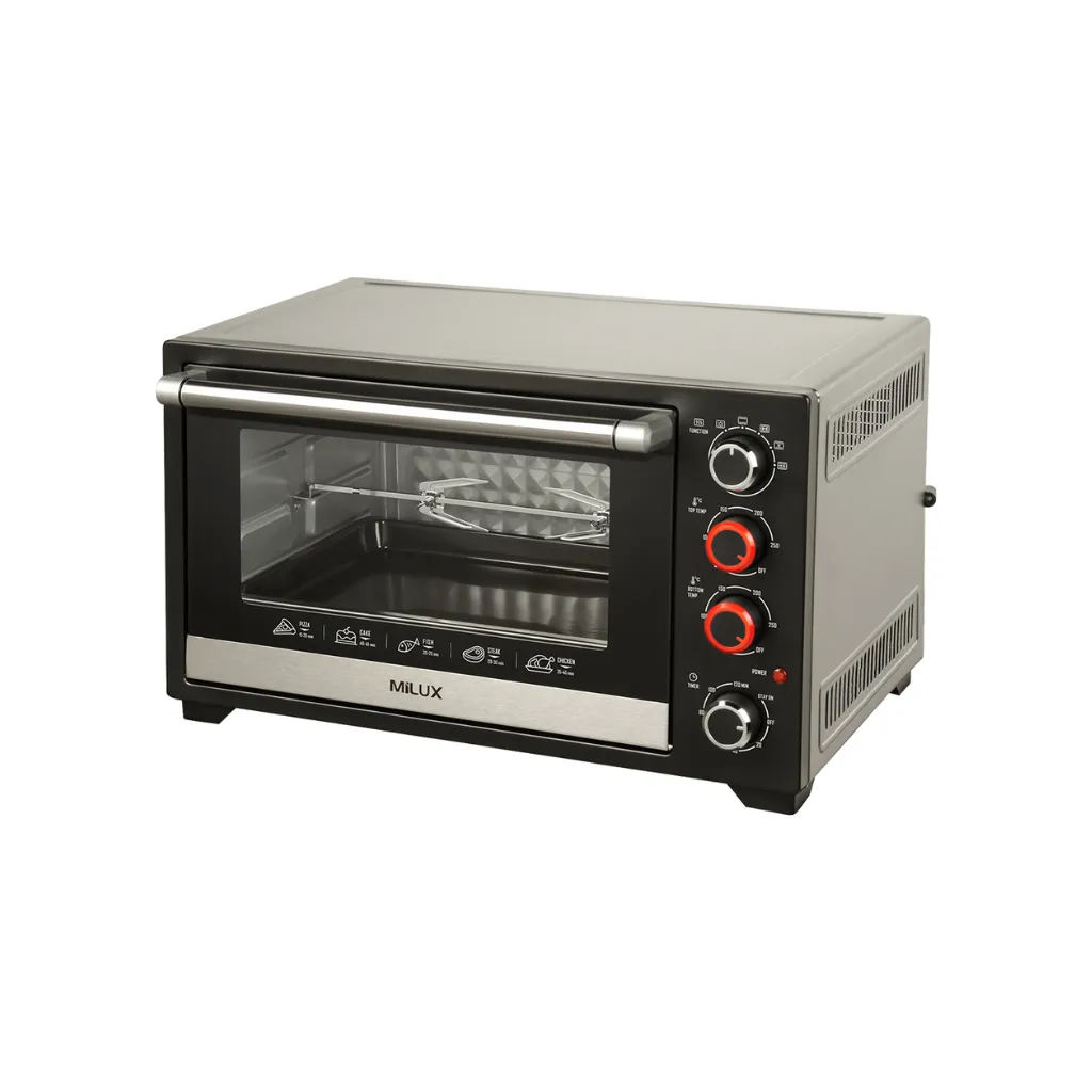 Milux MOT-DS45 45L Top & Bottom Temperature Control Stainless Steel Electric Oven