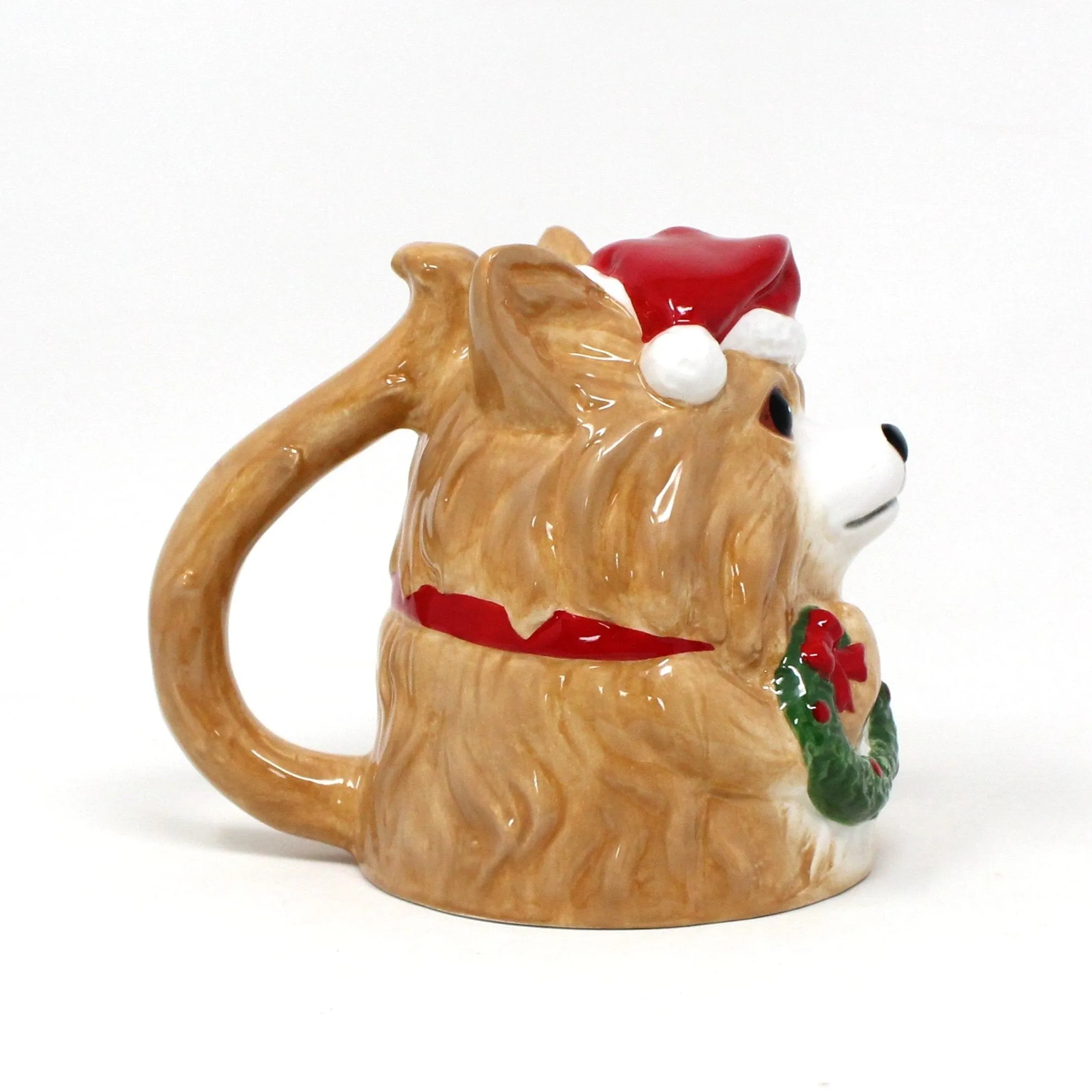 Mug, Corgi with Santa Hat, Christmas Coffee Mug, Upside Down, Ceramic, EDG Italy