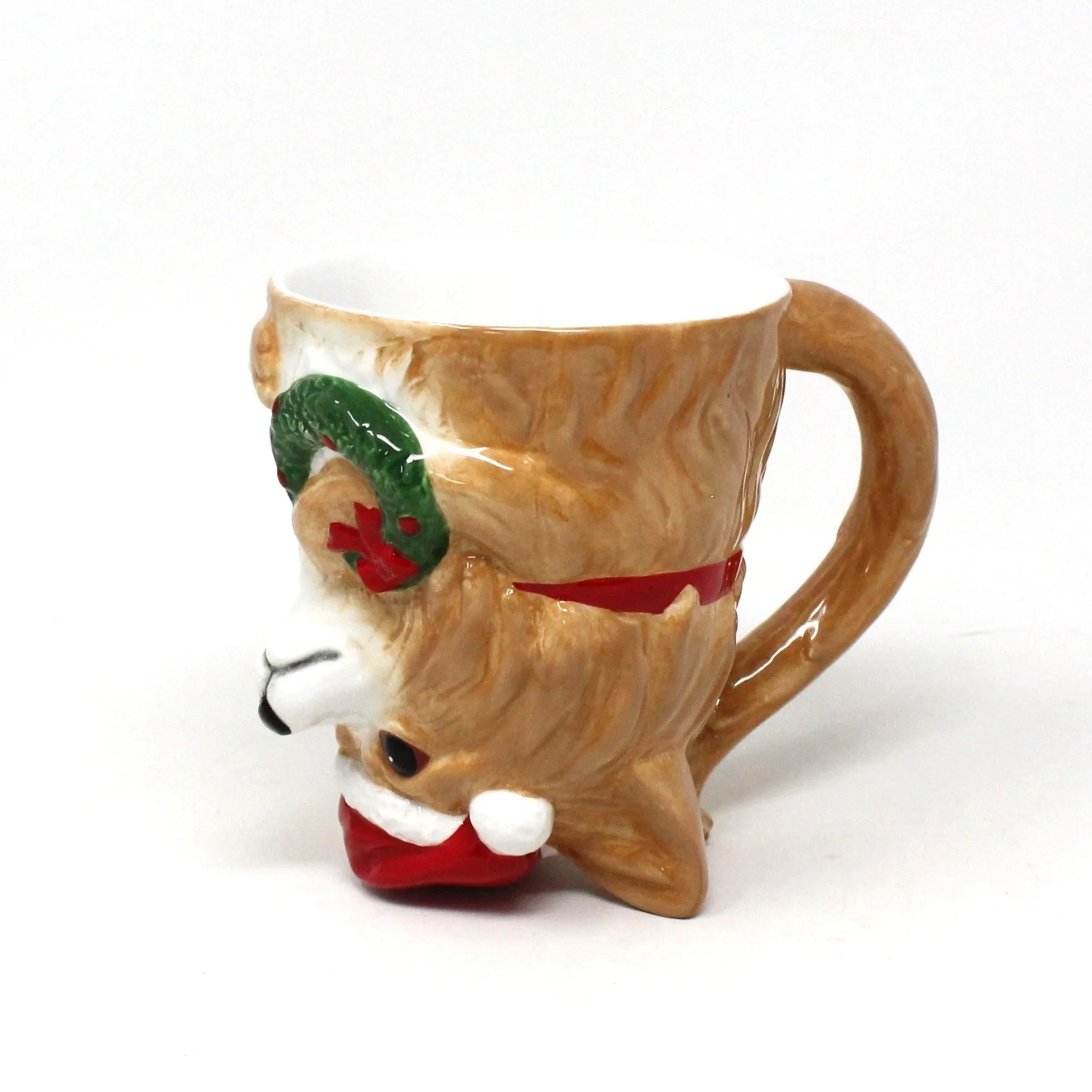 Mug, Corgi with Santa Hat, Christmas Coffee Mug, Upside Down, Ceramic, EDG Italy