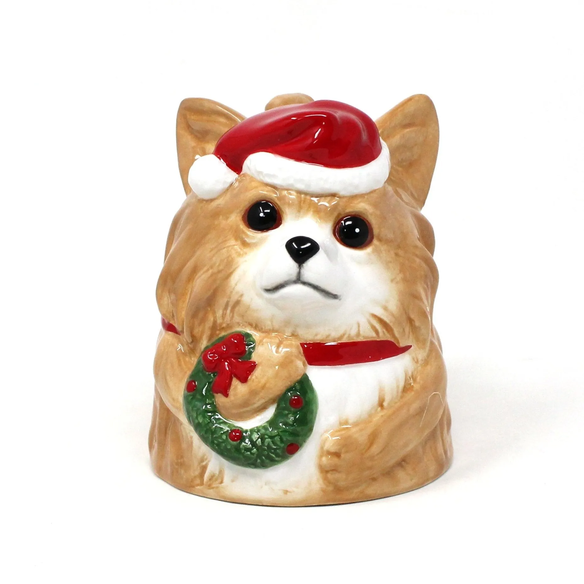 Mug, Corgi with Santa Hat, Christmas Coffee Mug, Upside Down, Ceramic, EDG Italy