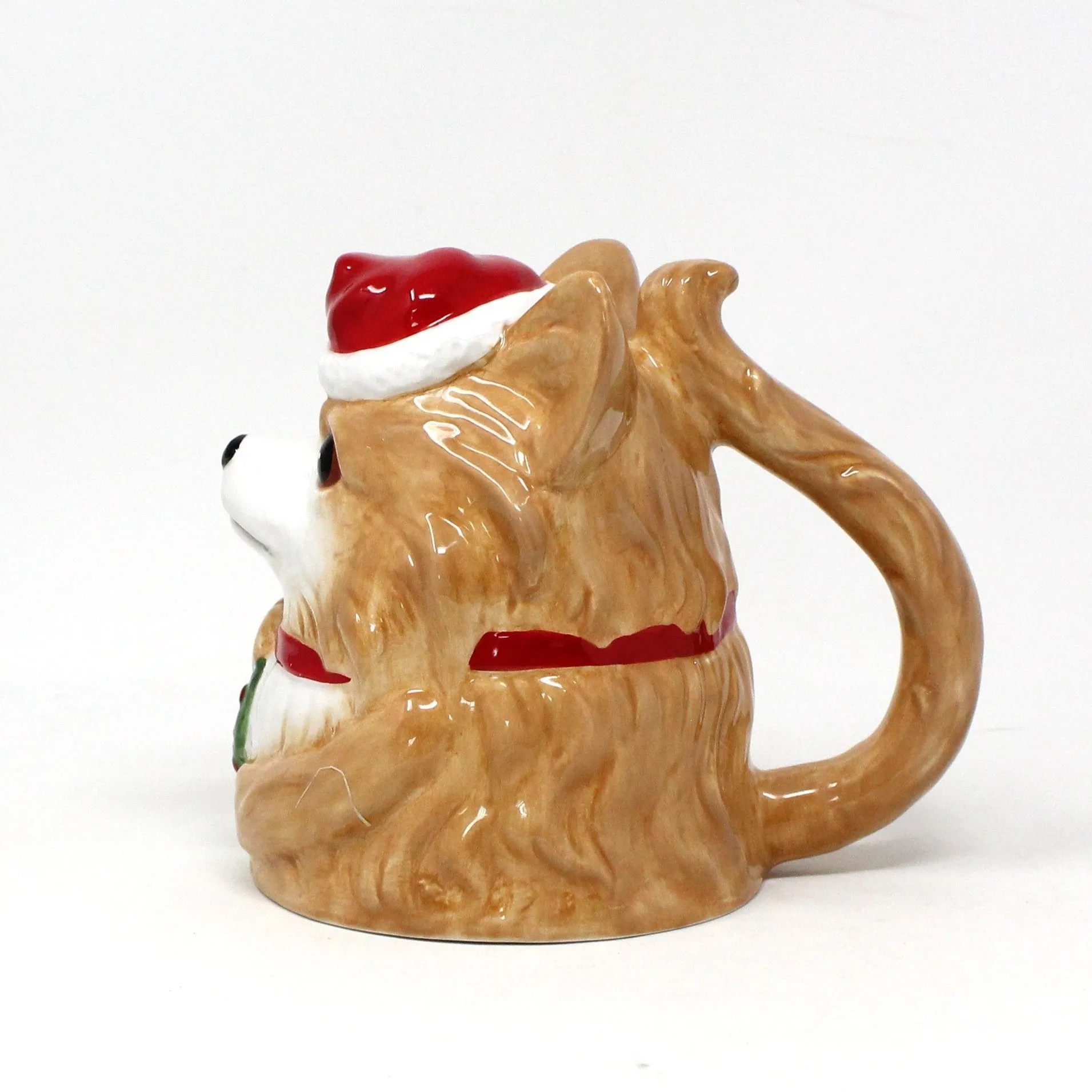 Mug, Corgi with Santa Hat, Christmas Coffee Mug, Upside Down, Ceramic, EDG Italy