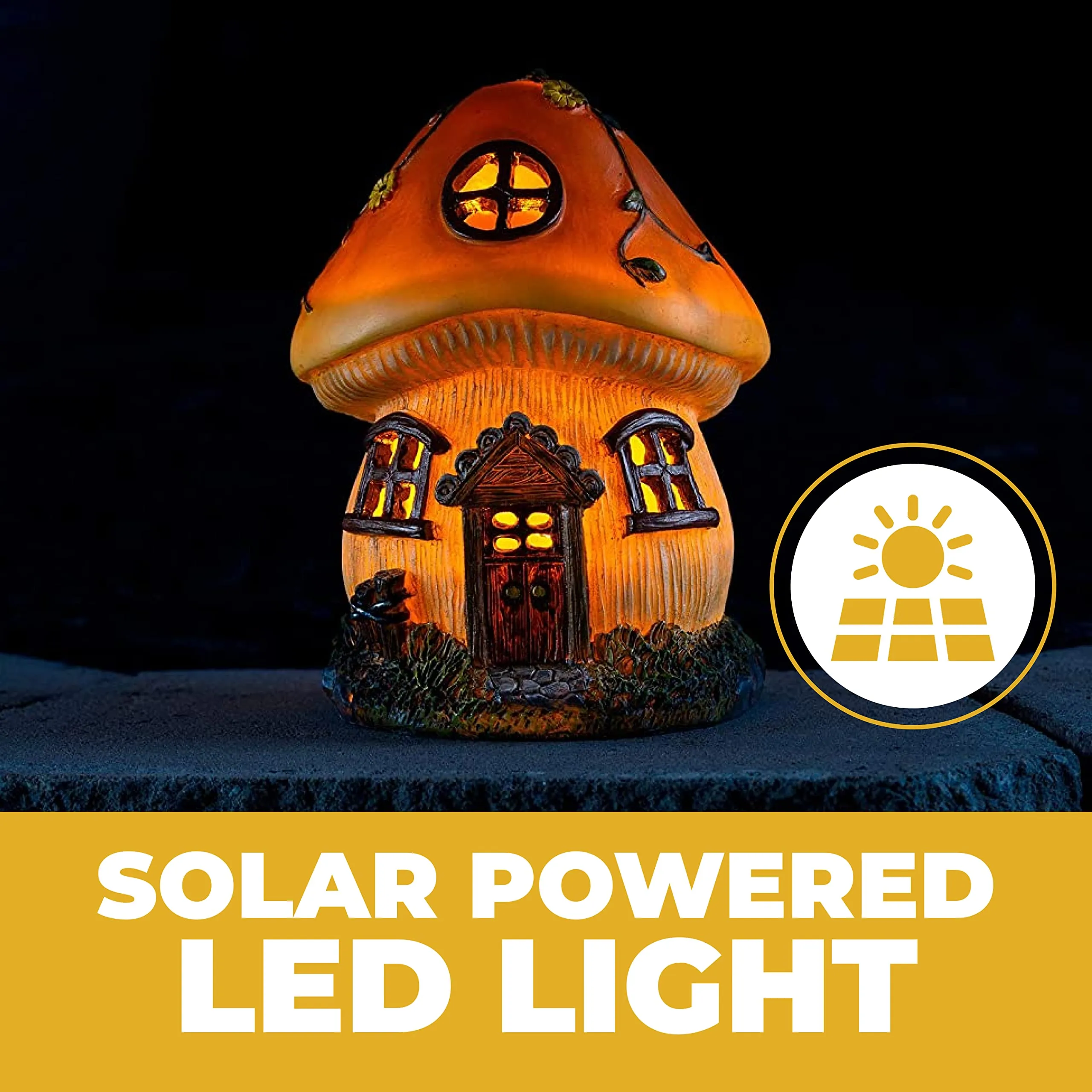 Mushroom Fairy House Solar Powered Outdoor Decor Led Garden Light