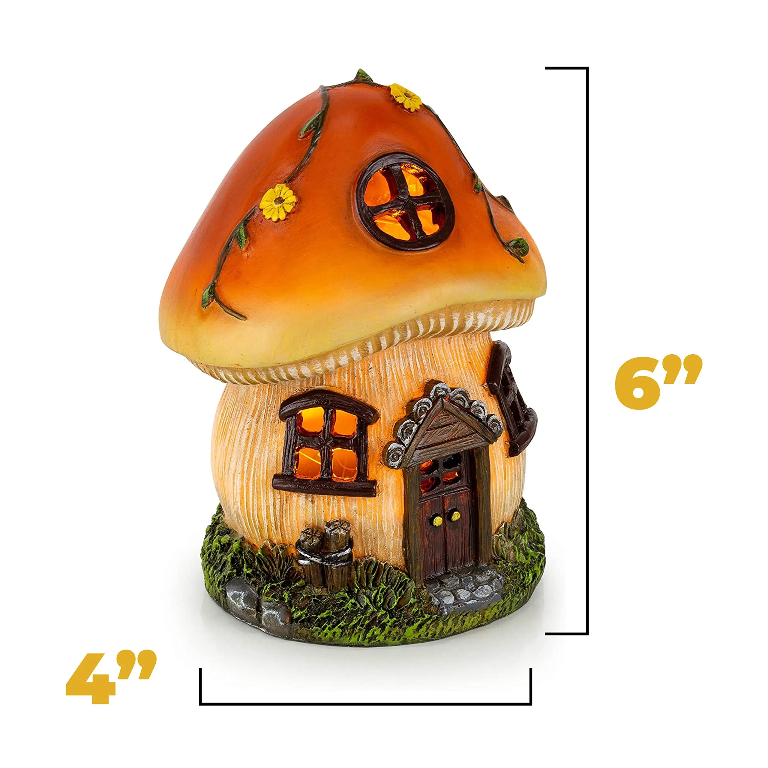 Mushroom Fairy House Solar Powered Outdoor Decor Led Garden Light