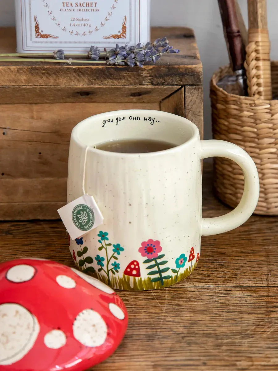 Mushroom Mug with Lid Grow Your Own Way