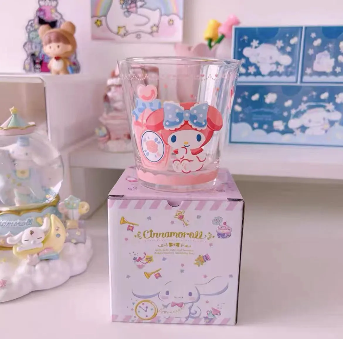 My Melody Cinnamoroll Kuromi Hello Kitty Inspired Glass Cup